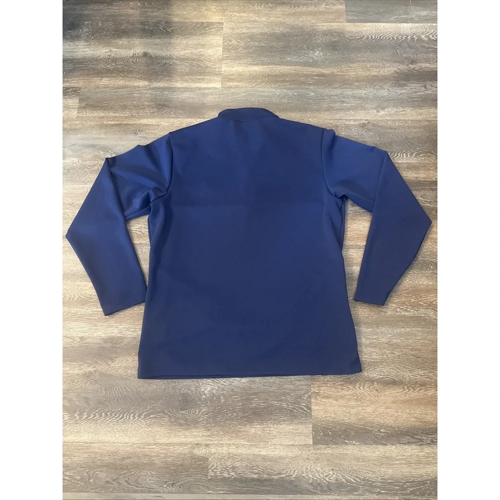 Adidas Men's Large Navy Qtr Zip Pullover Athletic Training Golf Jacket